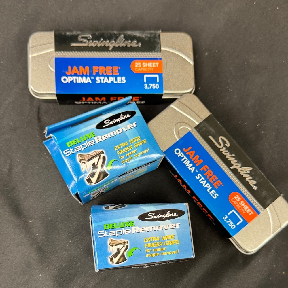 Swingline Staple Remover (2) and Staples (2) Set jam free optima staples new